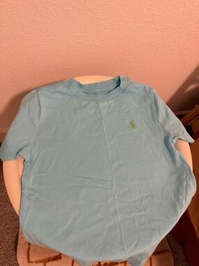 Polo Ralph Lauren Blue Kids Crewneck Tee with Embroidered Logo